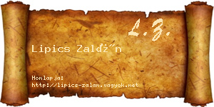Lipics Zalán névjegykártya