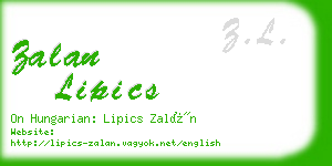 zalan lipics business card